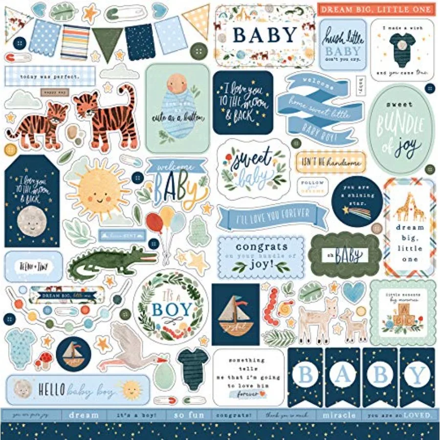 Company Welcome Baby Boy Element Sticker, 12-x-12-inch