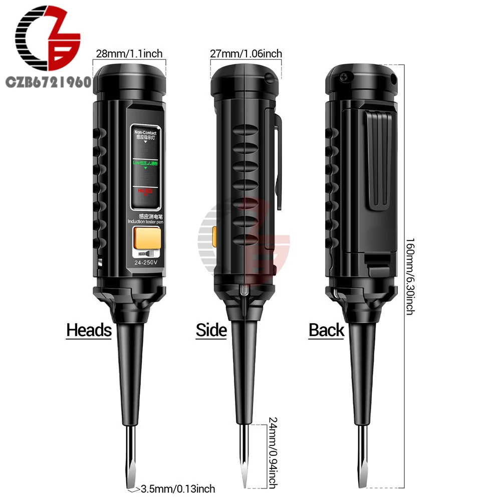 AC24-250V Non-contact Voltage Tester Pen Three Light Sensor Beep Alarm Electrical Screwdriver Test Pencil Voltage Meter Tester