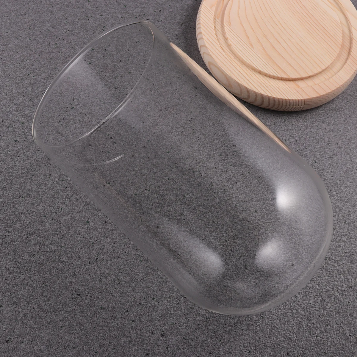 

1Set Eternal Flower Glass Dome Handmade Transparent Cloche 10x16cm on Wooden Base DIY Floral Craft Valentine's Display