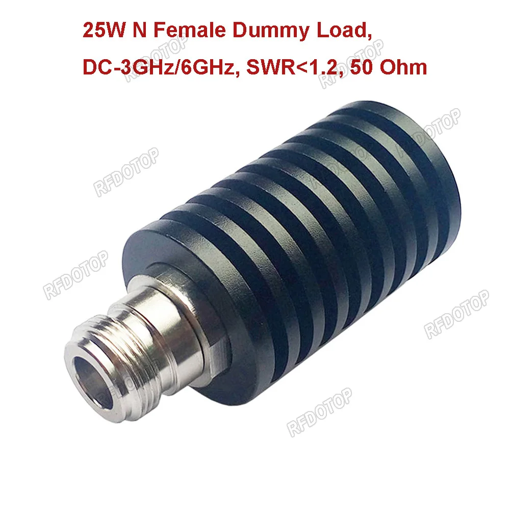 

25W 3GHz/6GHz L16 N Female RF Coaxial Termination Dummy Load SWR＜1.2 50 Ohm Connector Socket Brass Straight Coaxial RF Adapters