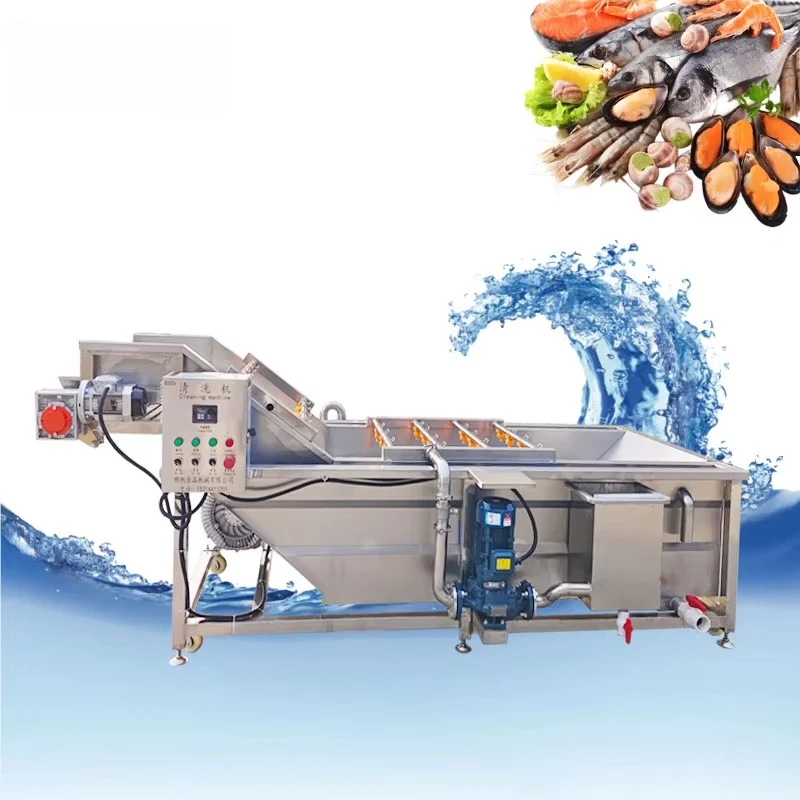 Commerical Bubble Washing Machine Fresh Fruit Mango Apple Cleaning Machine Air Bubble Vegetable Washing Machine Custom