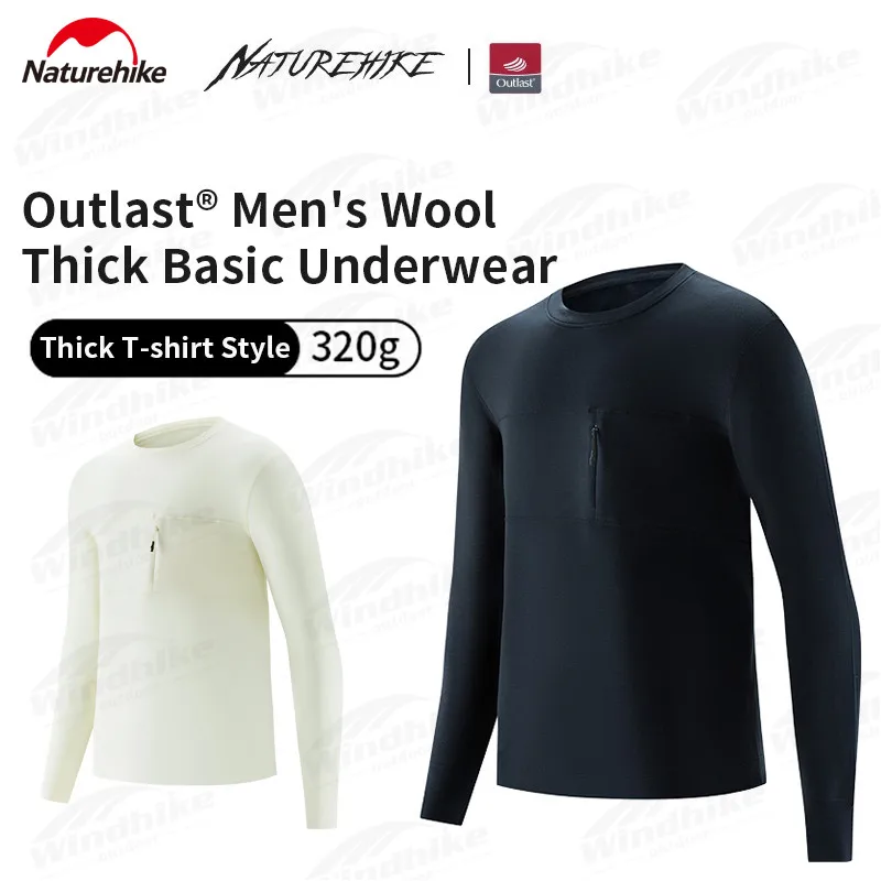 

Naturehike Men Winter Long Sleeve Warm T-Shirt Thicken -15℃~ 5℃ Breathable Outdoor Sport Cycling Round Neck Thermal Underwear