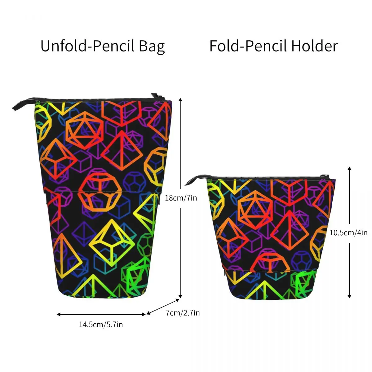 D20 Dice Pen Box Student School Zipper Pen Bag Child Stationery Bag Pencase Vertical Retractable Pencil Case