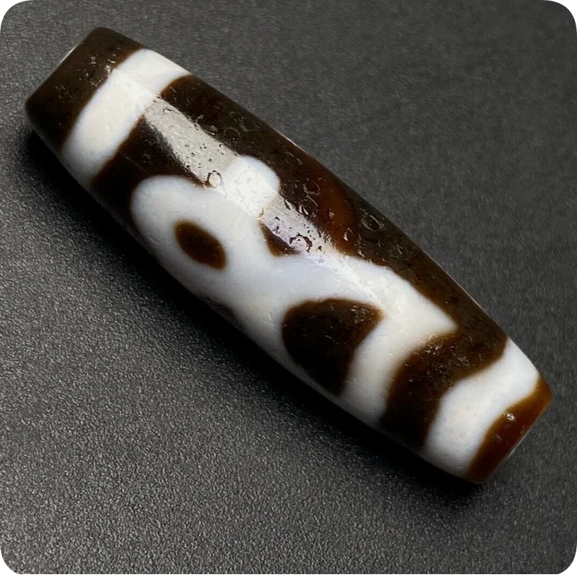 Power Energy Tibetan Old Oily Agate DZi *The god of wealth* Bead Pendant K1224