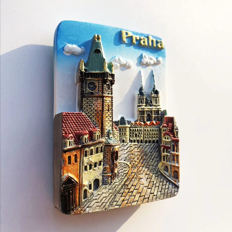 Prague 3D refrigerator magnet Tourist souvenirs Refrigerator magnet decoration supplies Collection arts and crafts gifts