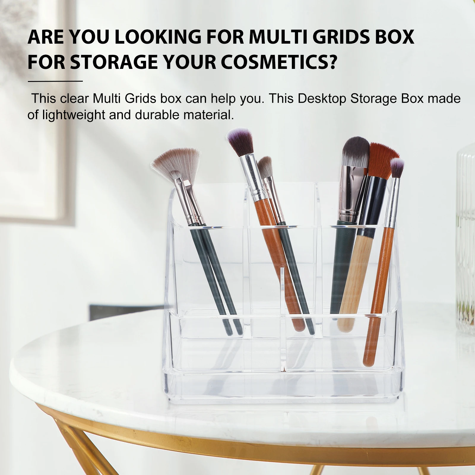 Soportes para brochas de almacenamiento, ganizer de lápiz labial, estuche acrílico transparente para maquillaje, uso en el hogar y la Oficina