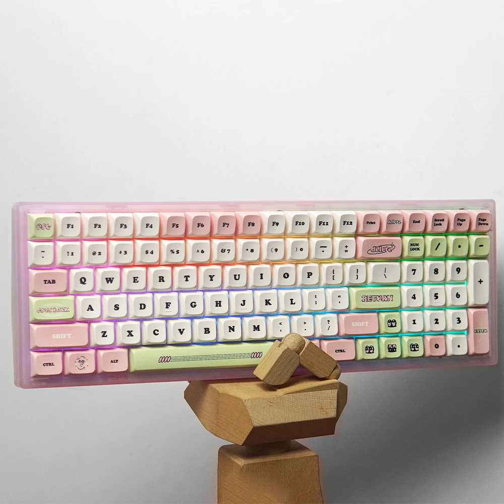 

1 Set Peach Keycaps KDA Profile Custom PBT 141 Ball Keys For Mechanical Backlit Keyboard GK64 GK61 GH60 Anne Pro 2 GH60 Redragon