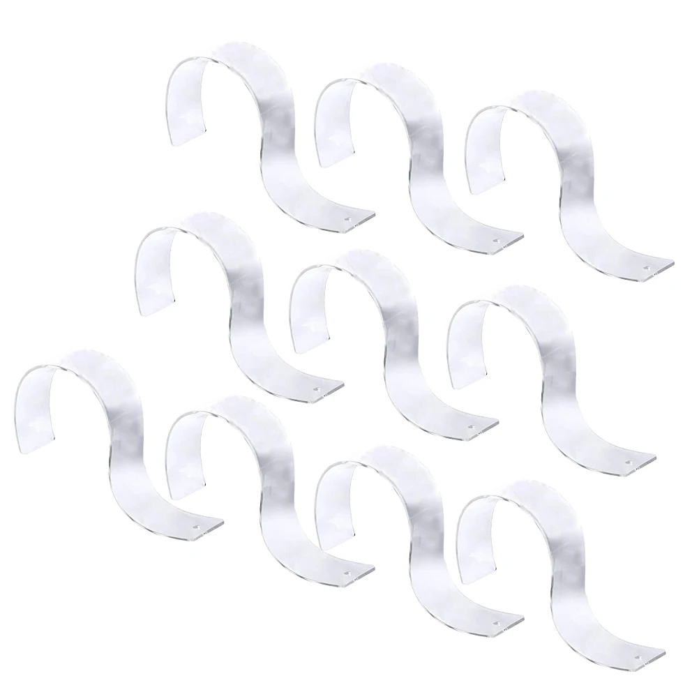 

10pcs Belt Holder Transparent Adjustable Display Stand Acrylic Rack for Belt Storage Home Mall Supermarket Use Clear