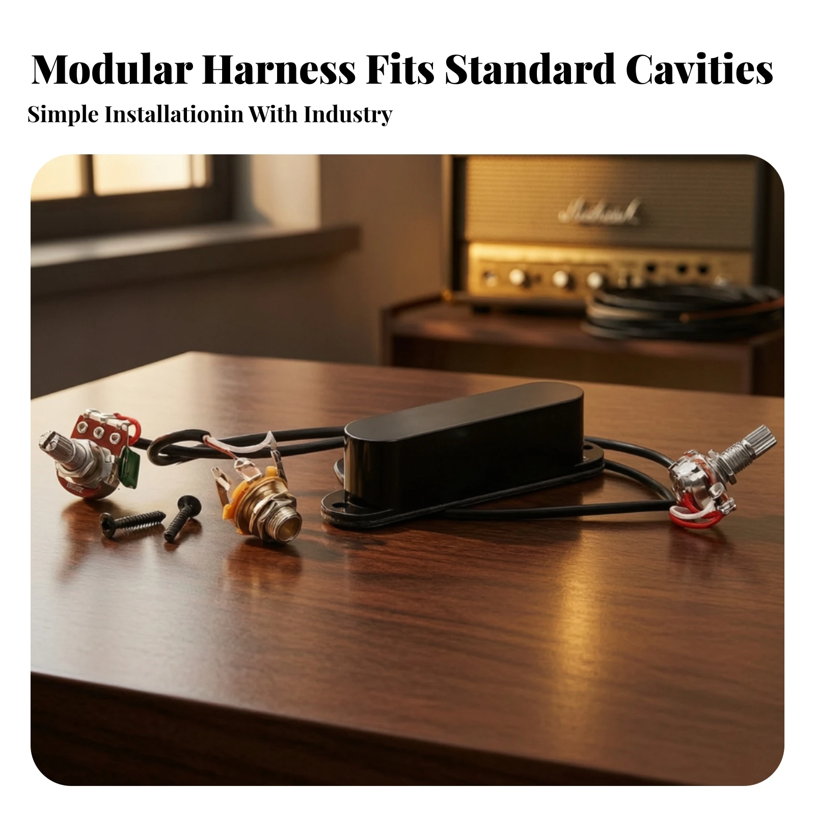 Wired Pickup Assembly with Controls Slim Audio Jack Instrument Accessory Sensitive for Guitarists