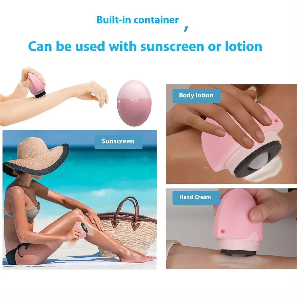 Silicone Suncream Roller Applicator Oval Refillable Isolation Lotion Cream Bottles Stitching Color Sunscreen Lotion Applicator