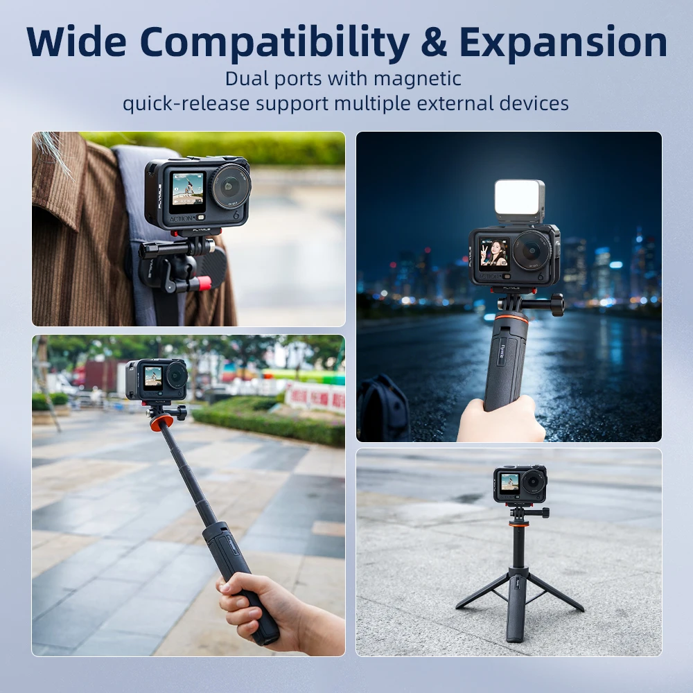 Flymile Action 6-Käfig-Schutzhülle für DJI OSMO Action 6-Zubehör mit Kaltschuhhalterung, Verlängerungsrahmenkäfig