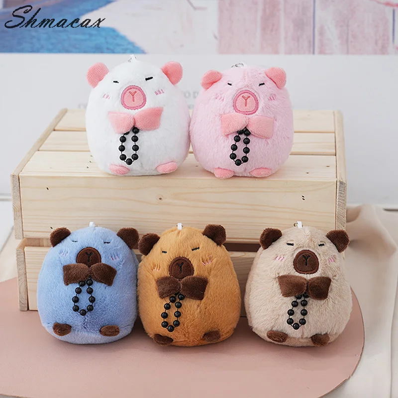 Cute Keychain New Stuffed Animals Cartoon Fluffty Animal Doll Headgear Capybara Doll