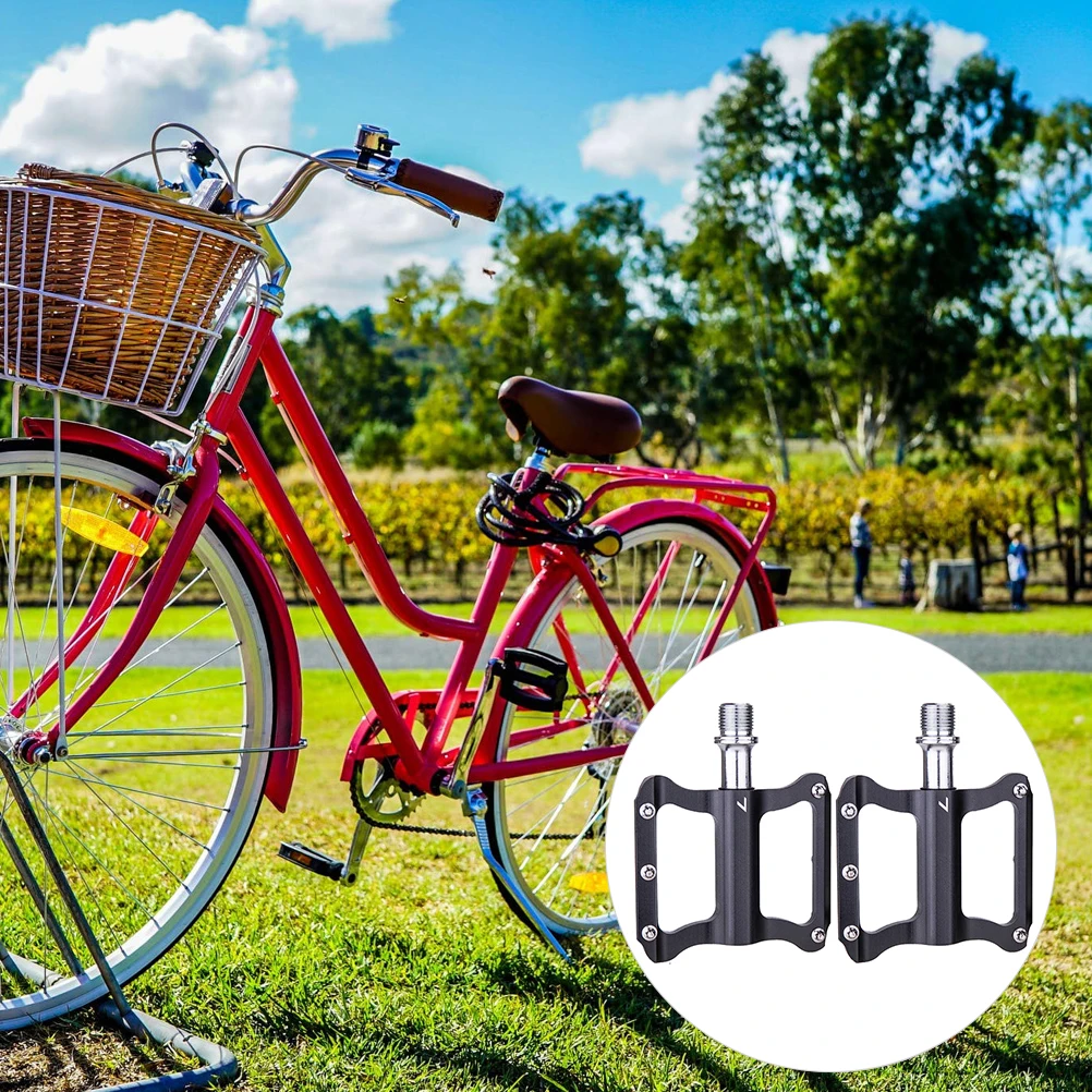 

1 Pair Aluminium Alloy Bike Pedals Durable Non-S Universal For Foldable Cycling Bicycles Hollow Lightweight Smooth Strong