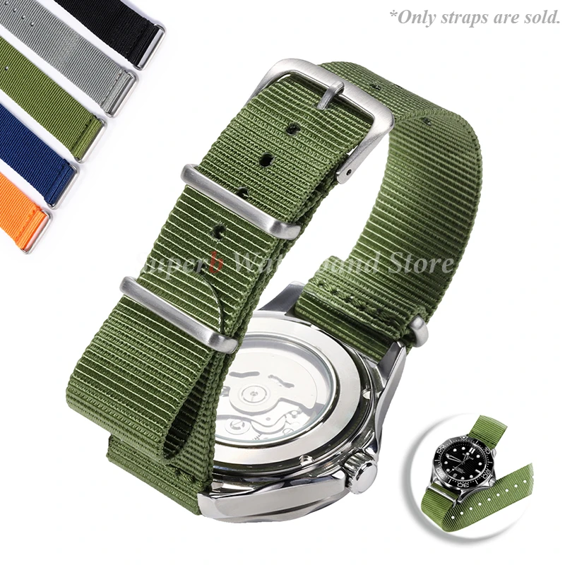 Neues geripptes Nylon-Uhrenarmband für Seiko 20 mm Nylon-Sportarmbänder, Ersatzarmband-Zubehör für Militärarmbänder