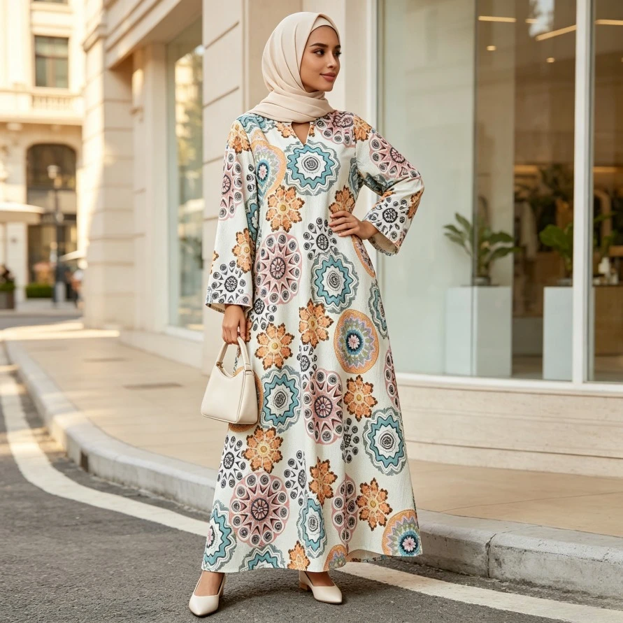 

Abaya Women Muslim Print Long Dress Diamonds Ramadan Eid Dresses Jalabiya Morocco Dubai Party Abayas Kaftan Islam Vestidos 2026