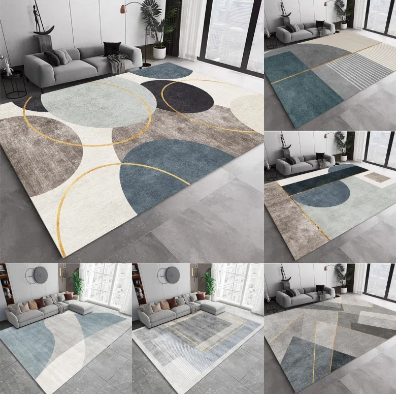 Moderner, minimalistischer Teppich im Ins-Stil, nordischer, minimalistischer, vielseitiger Anti-Rutsch-Bodenmatte, leichter Luxus, Schlafzimmer, Wohnzimmer, Sofa-Matte