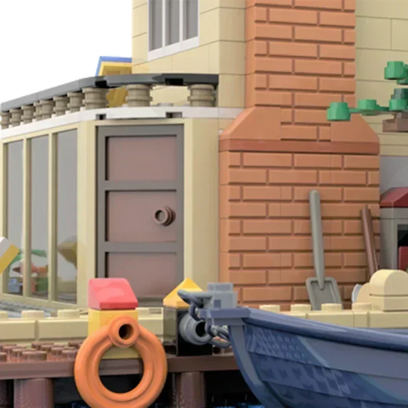 Stad Street View Model Moc Bouwstenen Het Cosy Lake House Technologie Modulaire Blokken Geschenken Kerst Speelgoed DIY Sets Montage