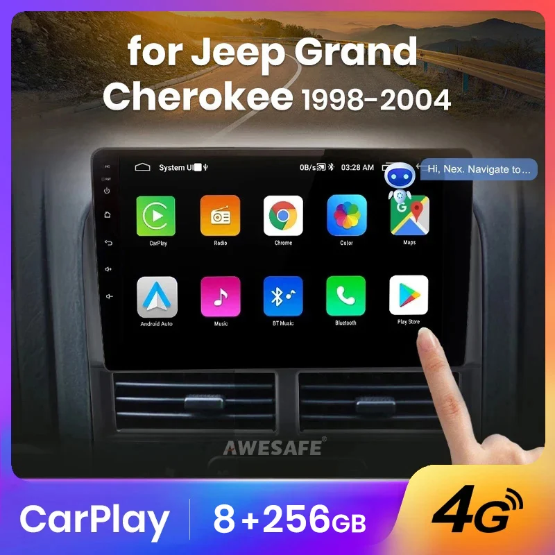 AWESAFE PX9 Wireless CarPlay Autoradio for Jeep Grand Cherokee II WJ 1998 - 2004   Android Auto Car Intelligent Systems