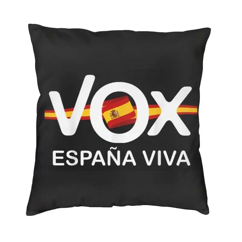 Spanish Political Party Cushion Cover Sofa Home Decor Spain Vox Logo Flag Square Throw Pillow Cover 45x45