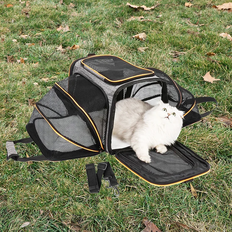 Bolsa de Transporte para Gatos, Portátil y Extensible, Bolsa de Viaje para Mascotas, Perros Pequeños y Gatos, Bolsa de Transporte para Mascotas en Auto