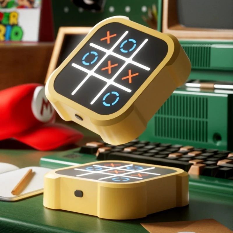 Tic-Tac-Toe مجلس مجلس ألعاب إلكترونية متعددة الوظائف مونتيسوري لغز الجدول لعبة الشطرنج مجموعة الشطرنج المحمولة للبالغين والأطفال