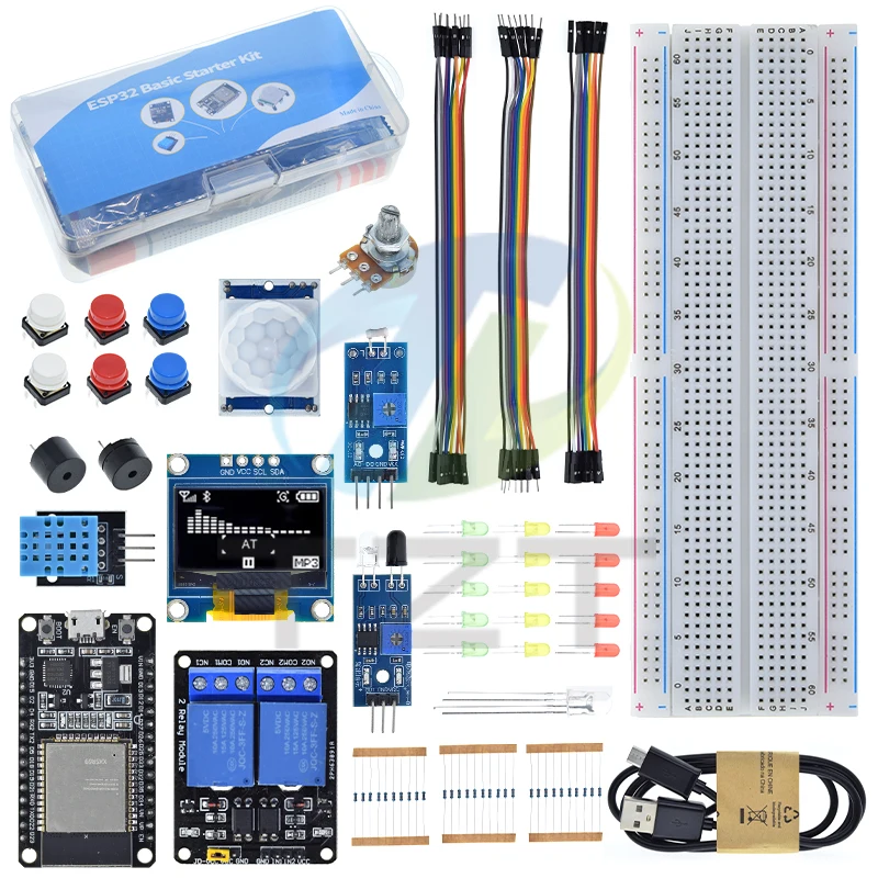 Basic Starter Kit for ESP32 ESP-32S WIFI Development Board for Arduino Project Learning Kit with Tutorials ESP32 Kit With Box