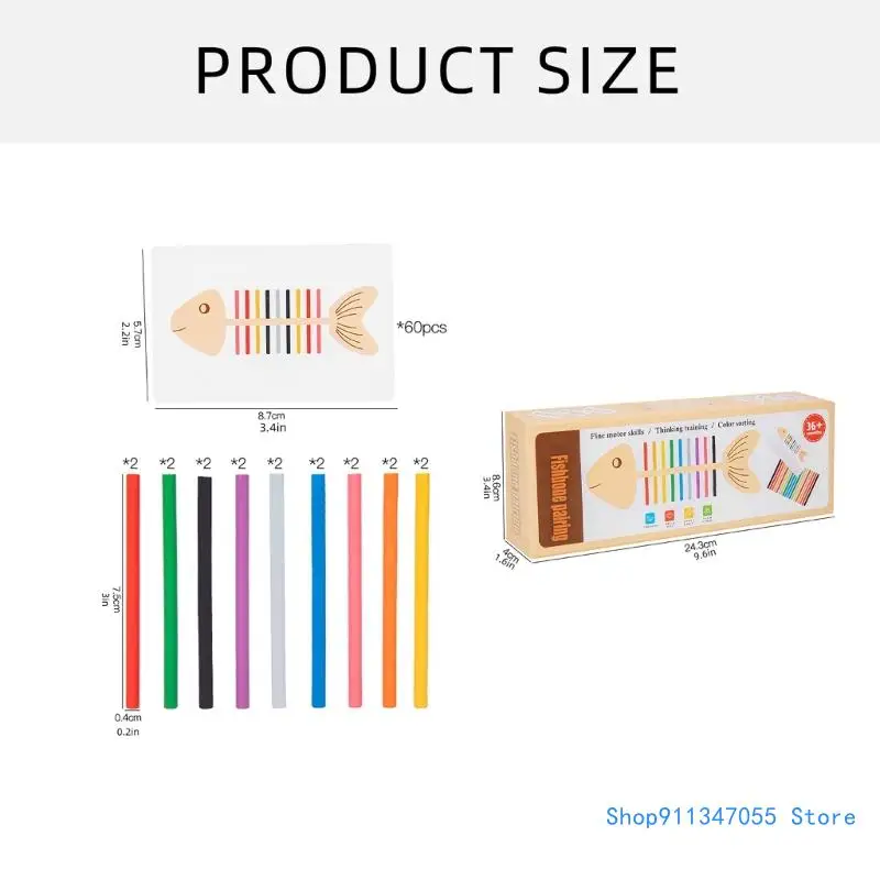 لعبة ألغاز تعليمية على شكل عظمة السمك للتدريب على مهارات اليد للأطفال الصغار، شحن سريع