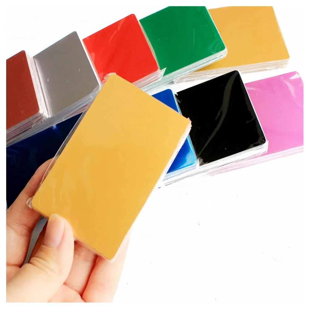 100 Pcs Blank Metal Business Card 0.2mm Thickness Aluminum Alloy Blanks Card DIY Laser Printing