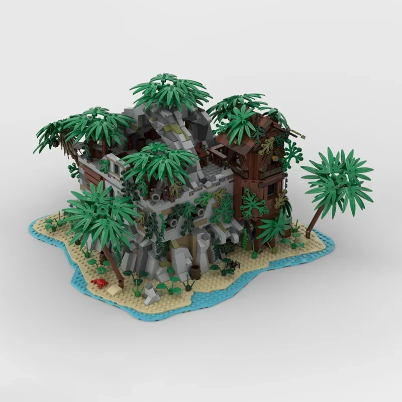 MOC Building Blocks Pirate Island Jungle Cabin Model mattoni tecnici assemblaggio fai da te architettura medievale giocattoli per regalo per bambini