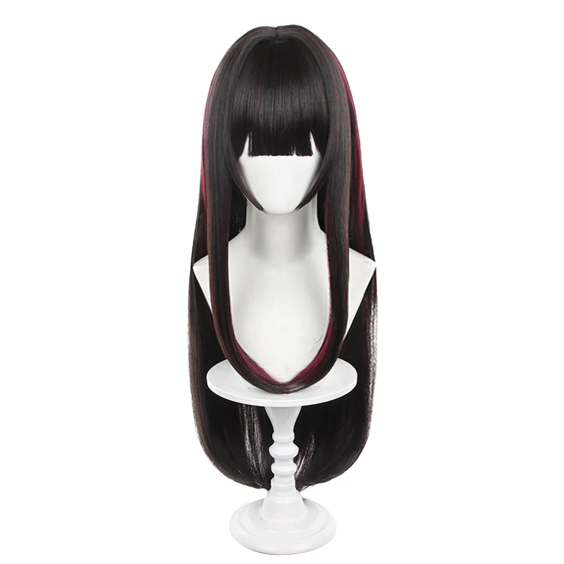 L-email wig Synthetic Hair Game Honkai Star Rail Sparkle Cosplay Wig 80cm  Black Mixed Red Color Cosplay Wigs Heat Resistant Wig