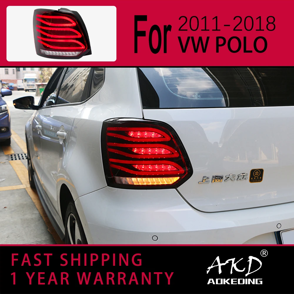 

Автомобильные фары для VW POLO, светодиодный задний фонарь 2011-2017 POLO, задний стоп-сигнал, стоп-сигнал, DRL, задний ход, автомобильные аксессуары