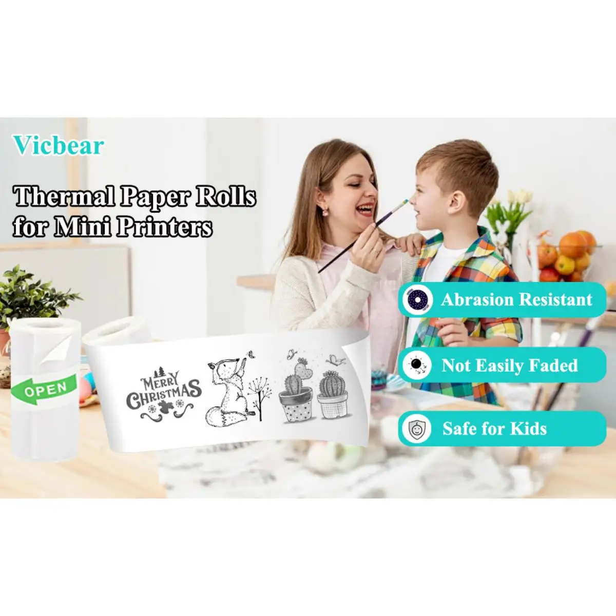 Мини-бумага для термопечати для мини-портативных принтеров, 57Х25 мм, подходит для различных принтеров без чернил.