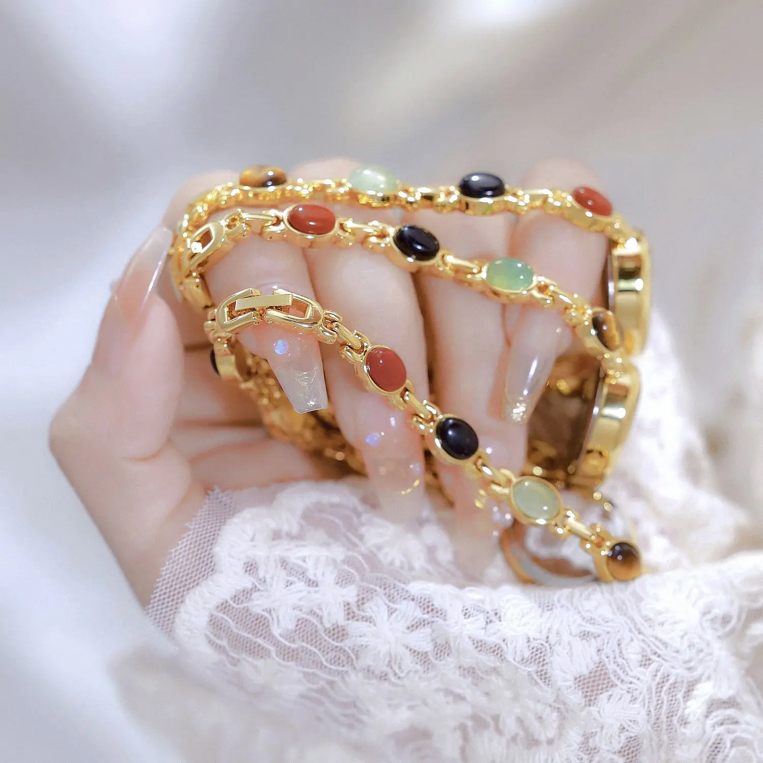 

BS brand New Year's transfer natural jade Duobao bracelet, Fulushou gift live broadcast FA1883