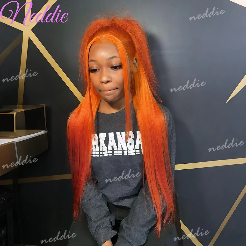 

Прямые парики цвета имбиря с HD-лоскутом 13x4 13x6, из натуральных бразильских волос, 30 дюймов, с предварительно выщипанной линией роста, для женщин