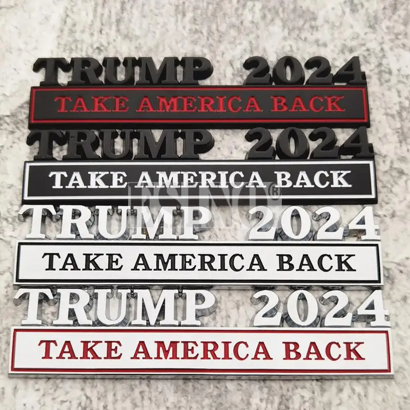 Car Styling Trump 2024 Take America Back Universal 3D Metal Zinc Alloy Adhesive Fender Emblem Rear Trunk Badge Sticker Decal