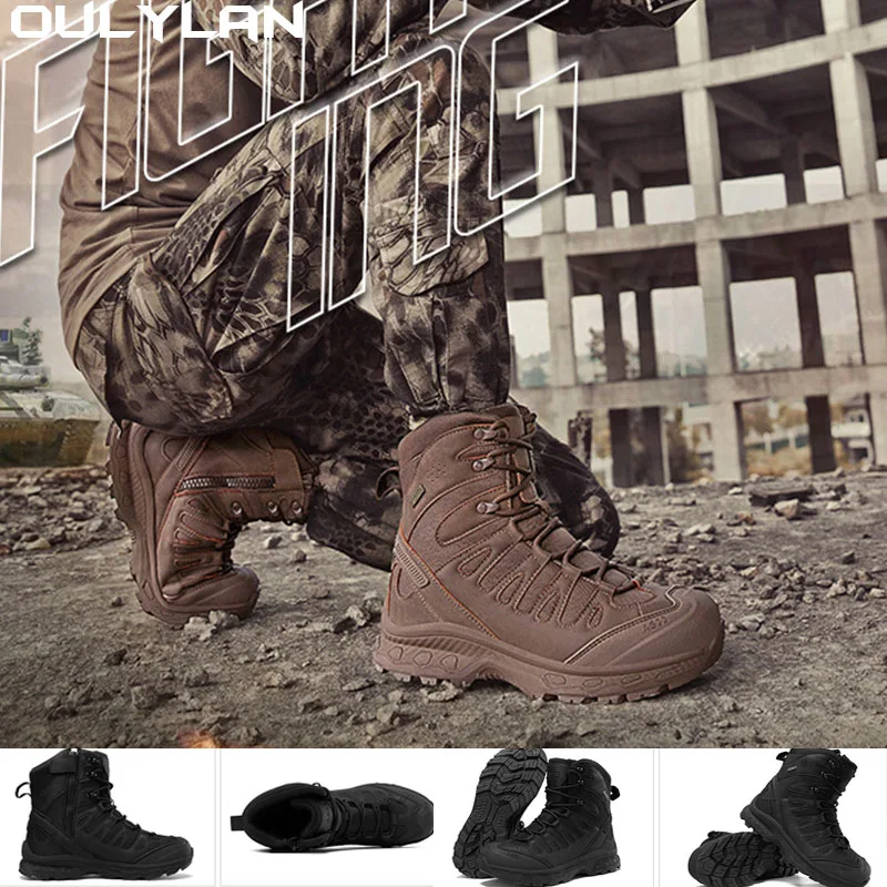 

Mountaineering Climbing Camping Shoe Hiking Shoes Men's High Top Desert Tactical Boots Field Training Shoes Climbing Ankle Boots