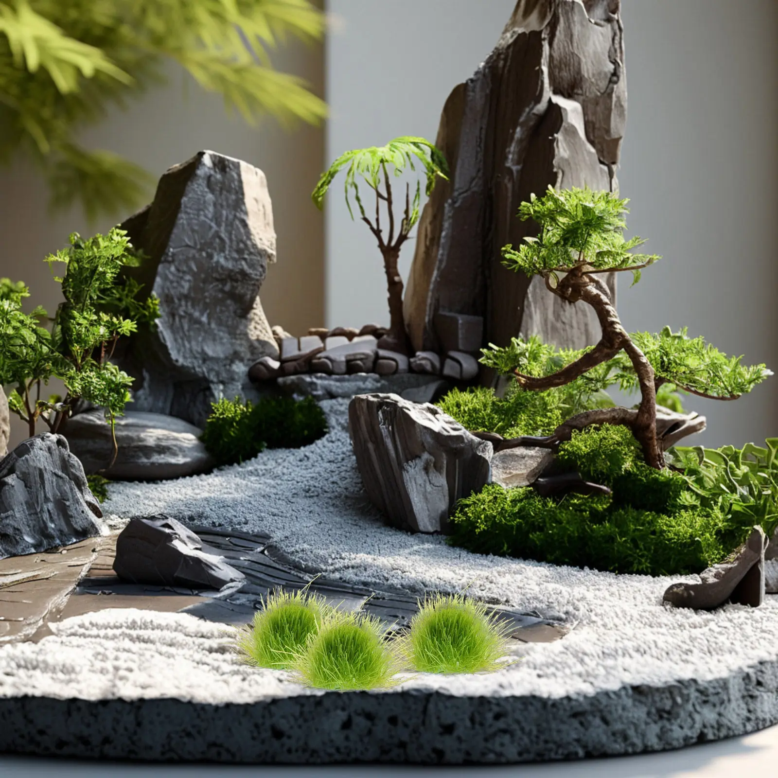 1Sheet Simulation Grass Turf for DIY Sand Table Scenery Realistic Miniature Landscape Decor Artificial Grass Cluster