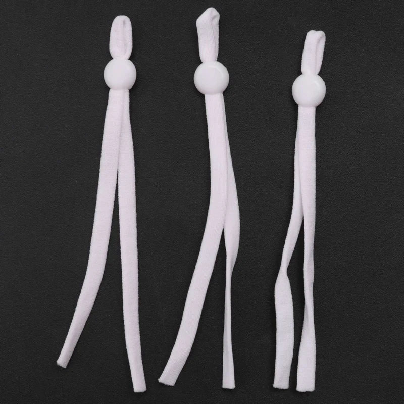 AEE4-100 Pcs Sewing Elastic Band Cord With Adjustable Buckle Stretchy Mask Earloop Lanyard Earmuff Rope DIY Making Supplies