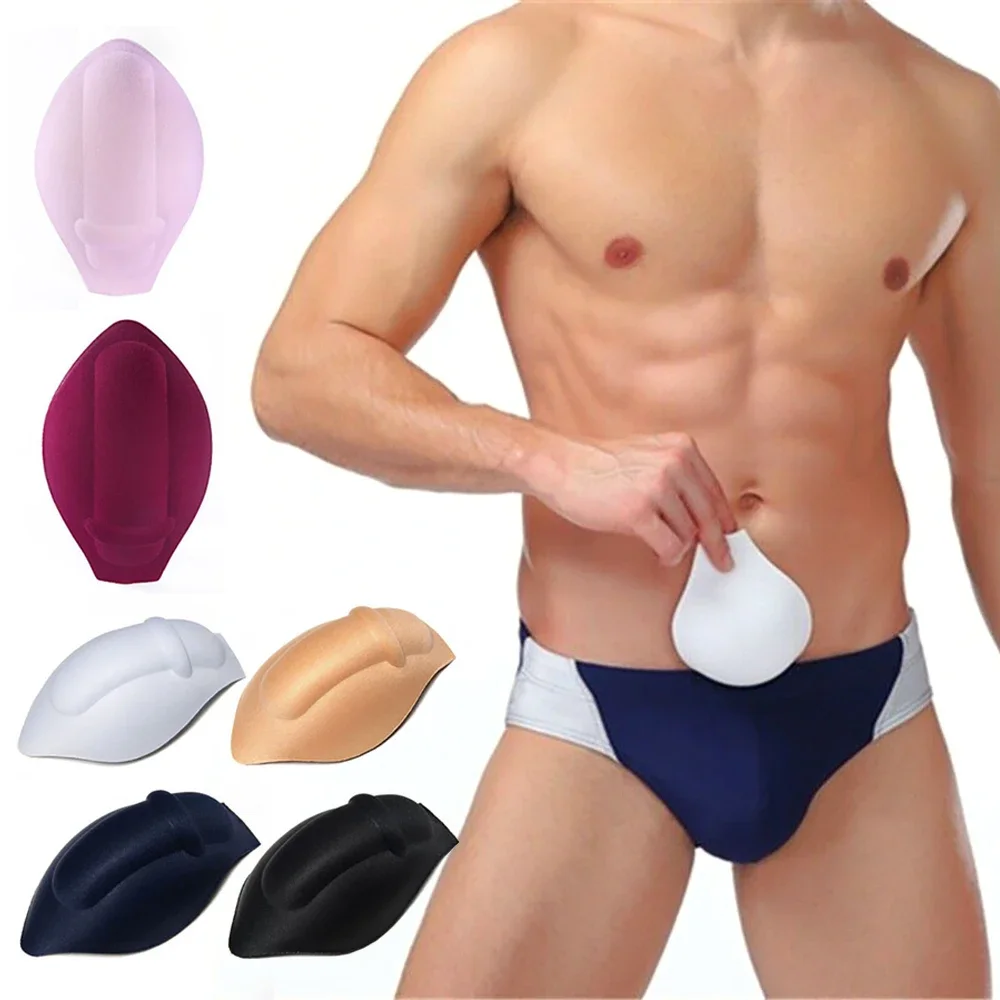 1Pc Fashion Men\'s Underwear Sexy Briefs Shorts Jockstraps Soft Bulge Enhancer Cup Insert For Swimwear Panties Sponge Pouch