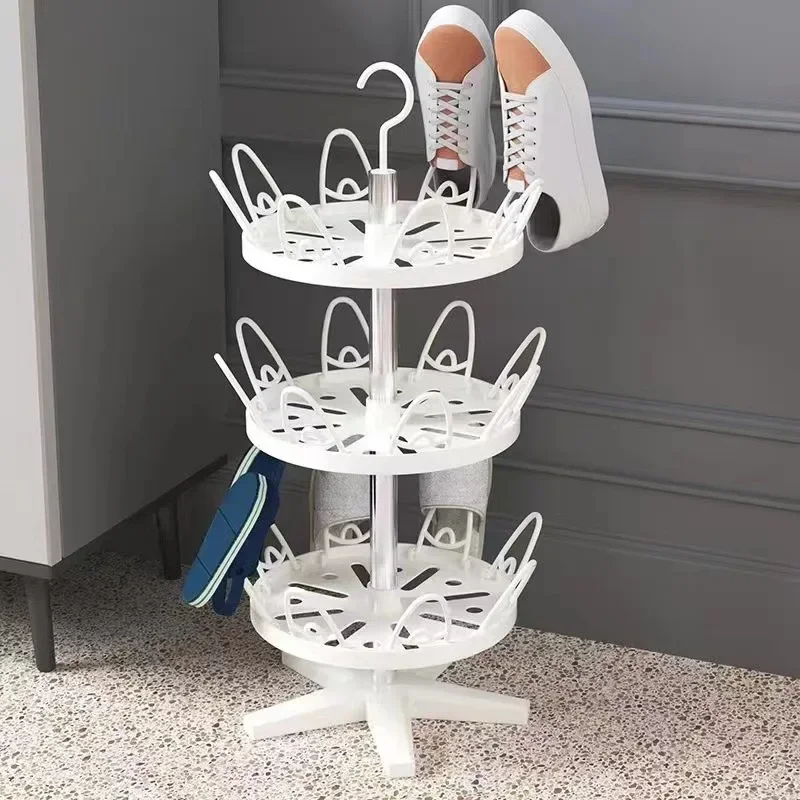 

1/2/3 Layer Shoe Drying Rack Storage Organizer Space Saving Shoes Hanging Home Rotate 360 Degrees Shoe Hanger Shoes Floor Rack