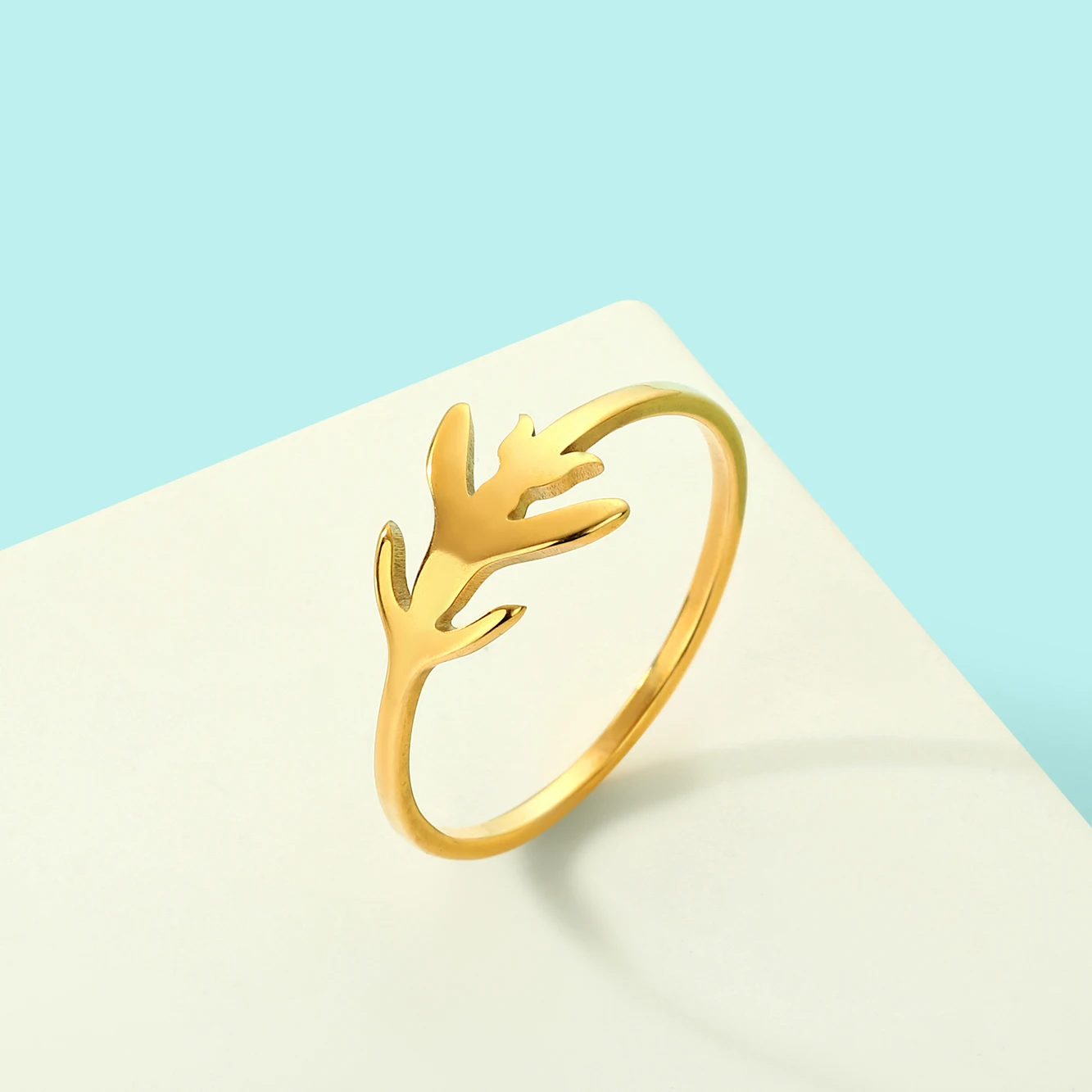 Todorova Bohemia Stainless Steel Vine Design Ring For Women Men Simple Botanical Jewelry Birthday Accessories Gift