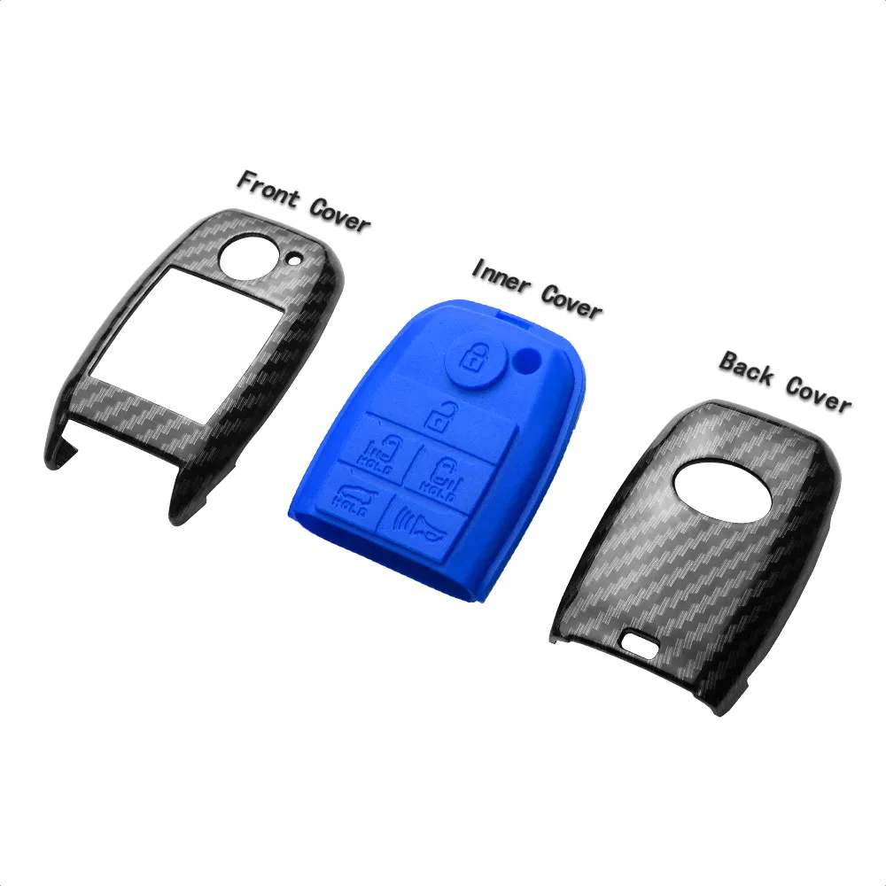 ABS Carbon Fiber Patter Car Key Cover For Kia Sportage Cerato Optima K2 K3 K4 K5 Rio Picanto K2 Soul Sorento Ski Sedona