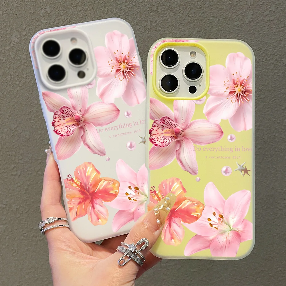 

Spring Lily Flowers Printed Silicone Case For Samsung Galaxy S26 S25 S24 S23 Ultra S22 Plus FE A56 A57 A55 A54 A53 A37 5G Fundas