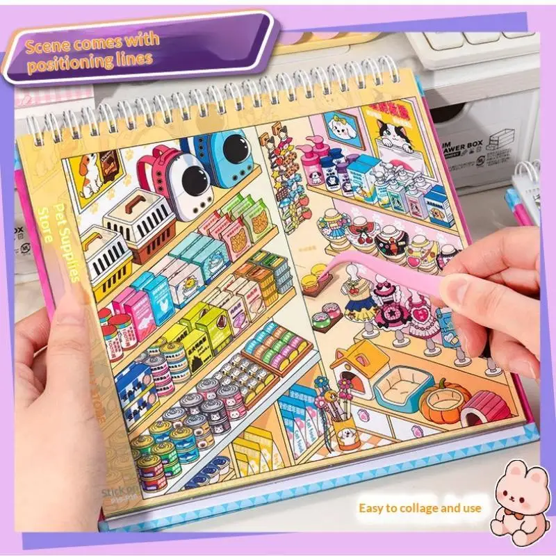

DIY Miniature Scene Sticker Book With 31 Pages 10 Themes And 20 Sticker Sheets Perfect For Kids Craft Leisure Time