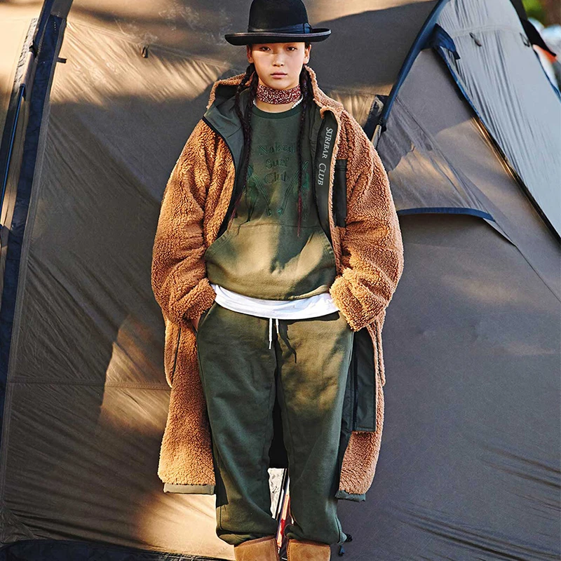 Waterproof Surf Changing Robe Hooded Cloak Beach Surfing Pool Outdoor Coat Lamb Wool Jacket Lining Anorak Raincoat Unisex Bath