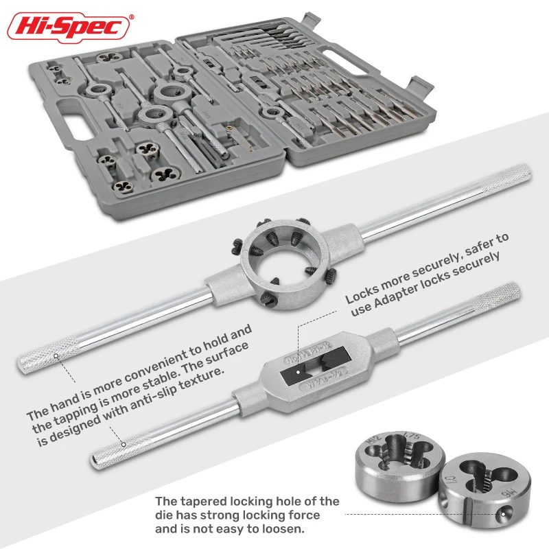 Набор инструментов Hi-Spec 35/40 шт., биты для металлических работ, основные инструменты для нарезания резьбы