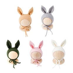 Infant Photo Props Cap Rabbit Ear Hat Photo Shooting Props Newborns Bunny Costume Baby Unisex Shower Gift Photo Headwear