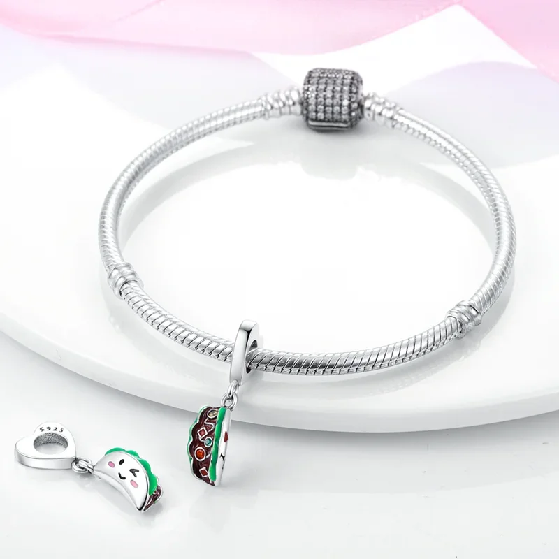 

Оригинальные подвески из серебра 925 пробы, креативная мексиканская упаковка, пищевые бусины, подходят для подвесок Plata 925, браслеты для женщин, женщин, изготовление ювелирных изделий своими руками