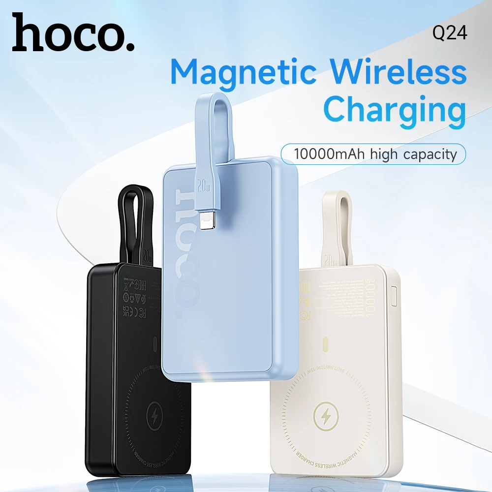 HOCO 10000mAh 22.5W Fast Charging PD Powerbank For Huawei Magnetic Wireless Charging Ultra Battery For iPhone 15/14 LED Display