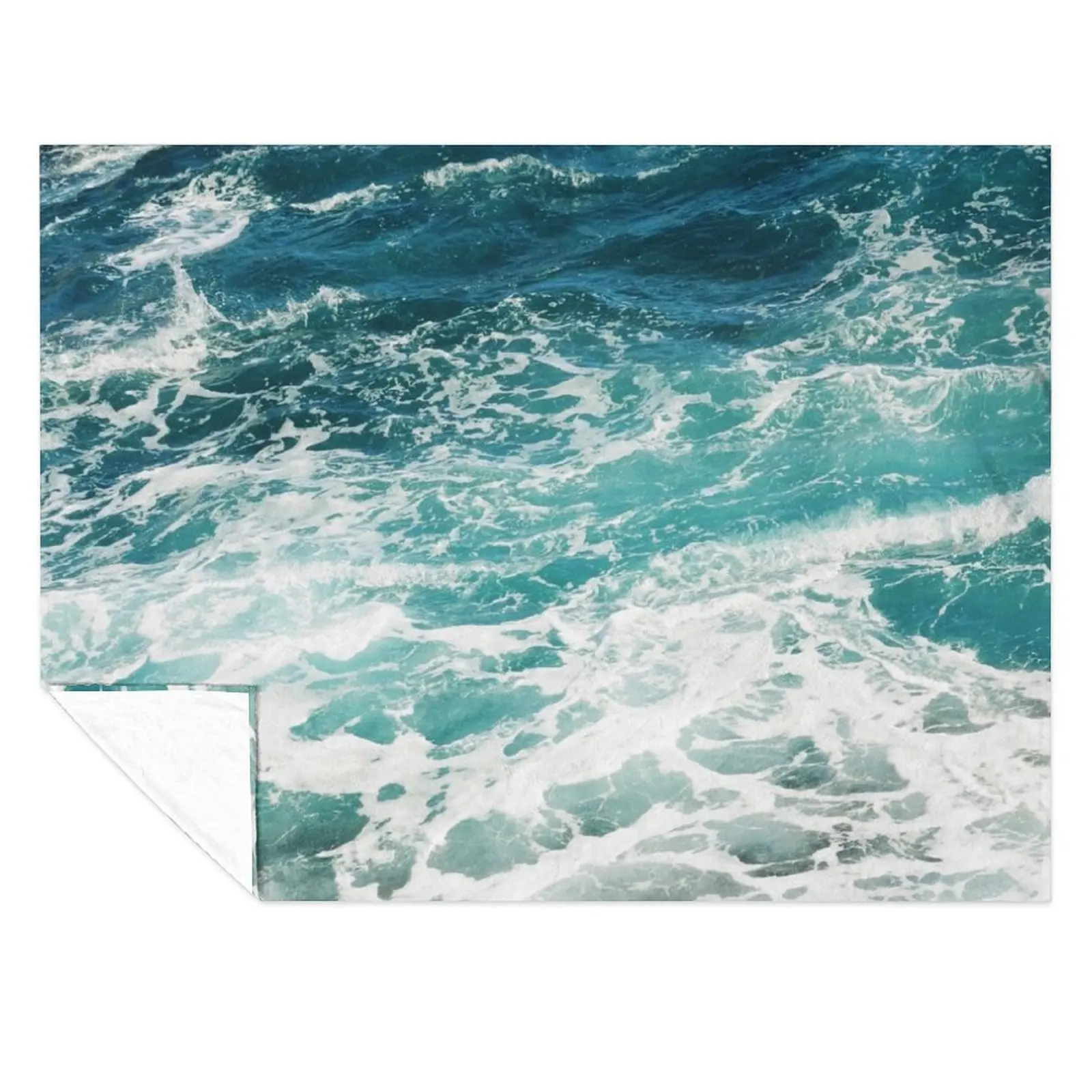 

Blue Ocean Waves Throw Blanket Warm Softest Luxury Throw christmas gifts Blankets
